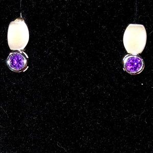 Amethyst Sterling Silver Stud Earrings
